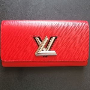 (SOLD) Louis Vuitton Red Epi Twist Long Wallet